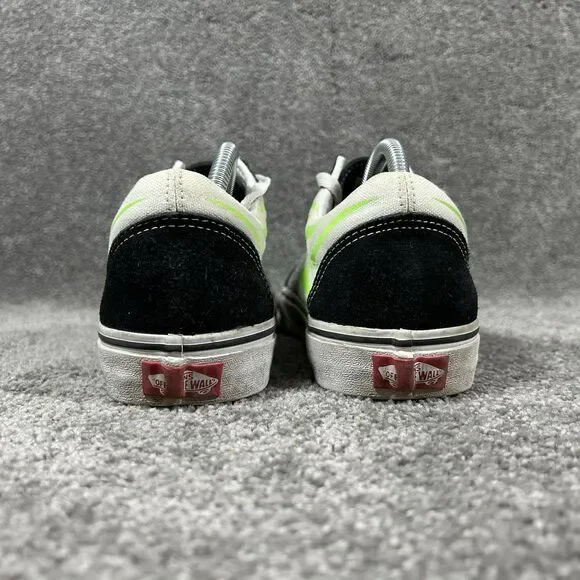 Vans Old Skool Flames Mens Size 9.5 Black White Green Athletic Skate Shoes Used - Picture 7 of 12